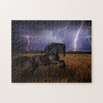Wild Black Horse Puzzle by GetArtFACTORY at Zazzle