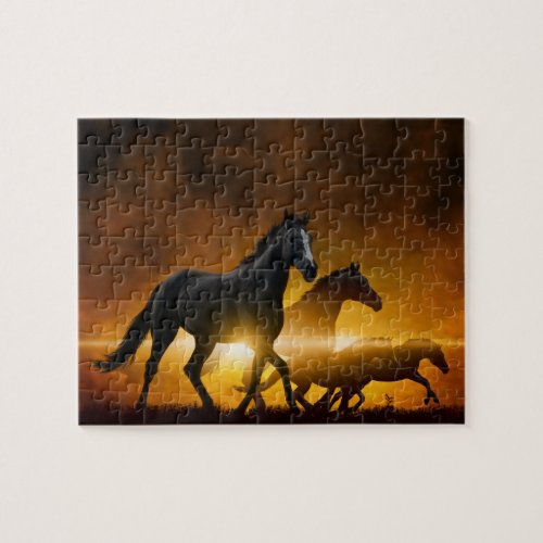 Wild Black Horses 100 Puzzle