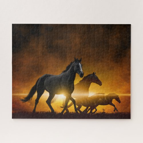 Wild Black Horses 500 Puzzle