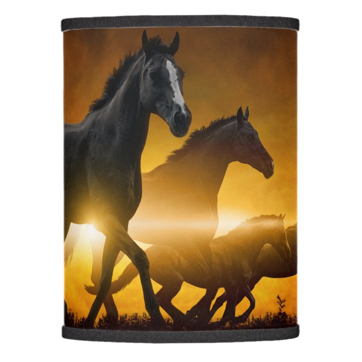 Wild Black Horses Lamp Shade