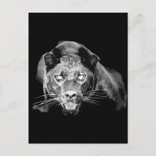 Wild Black Jaguar Cat Eyes Postcard