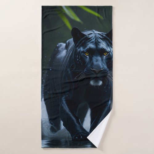 Wild Black Panther Bath Towel