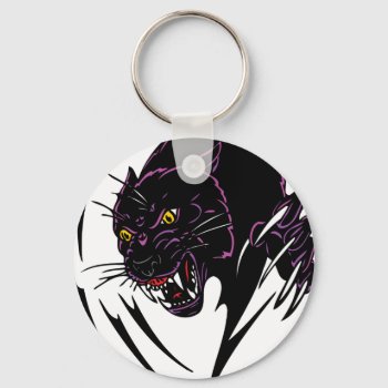 Wild Black Panther Keychain by esoticastore at Zazzle