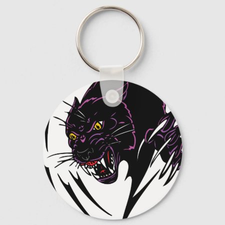 Wild Black Panther Keychain