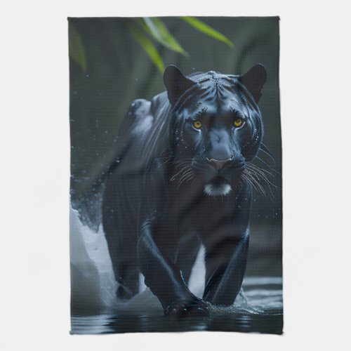 Wild Black Panther Kitchen Towel