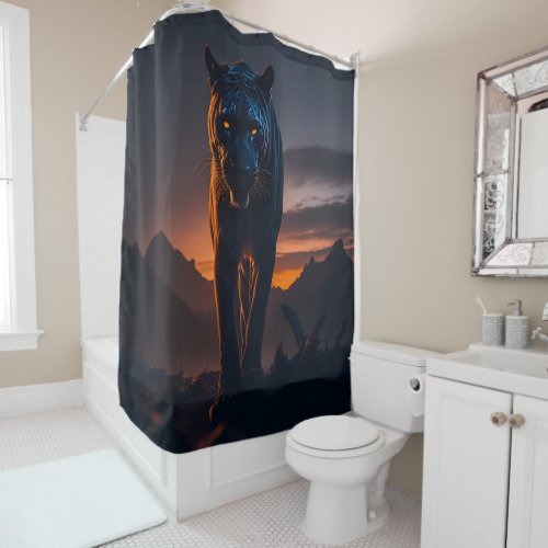 Wild Black Panther Shower Curtain