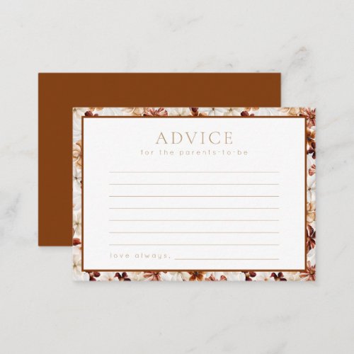 Wild Bloom Rustic Floral Baby Shower Advice Card