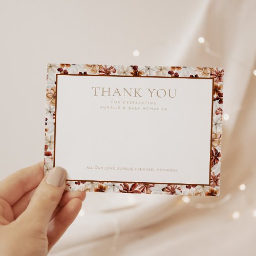 Wild Bloom Rustic Floral Thank You Card