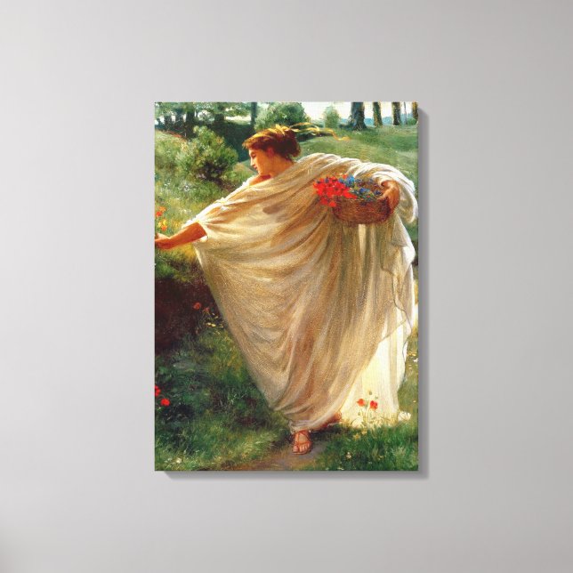 Wild Blossoms (by Edward Poynter) Canvas Print (Front)
