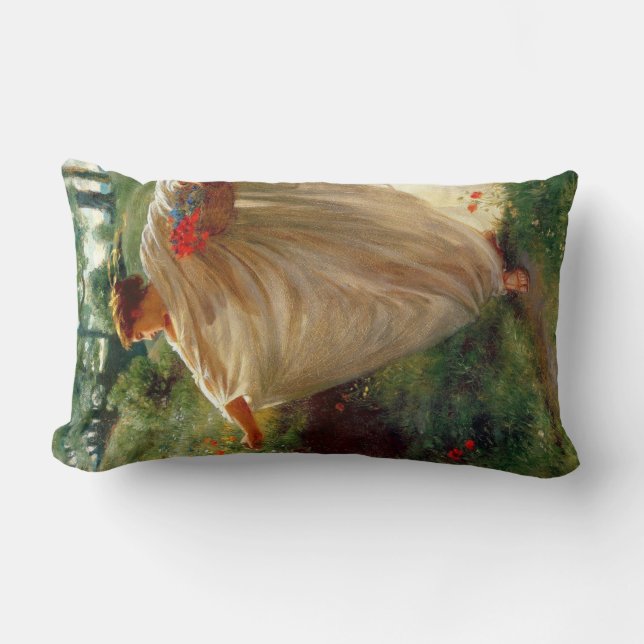 Wild Blossoms (by Edward Poynter) Lumbar Pillow (Front)