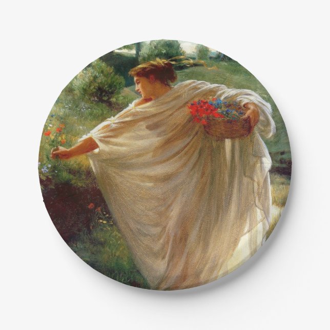 Wild Blossoms (by Edward Poynter) Paper Plates (Front)