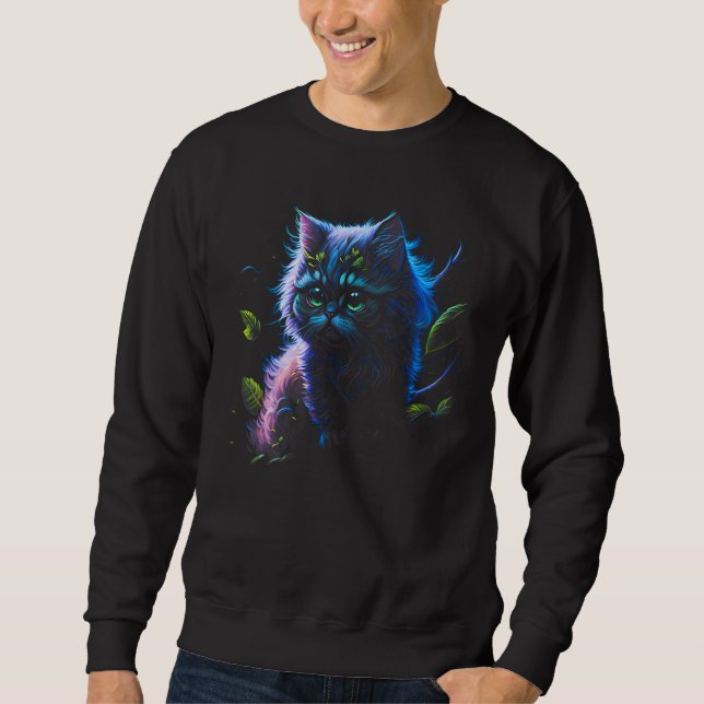 Wild Blue Baby Cat Sweatshirt (Front)