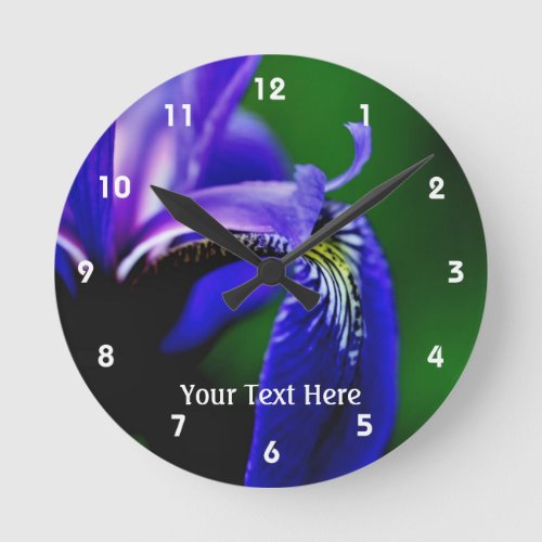 Wild Blue Flag Iris Flower Petal Nature Round Clock