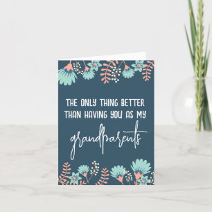 Wild Blue Floral Pregnancy Reveal to Grandparents  Announcement