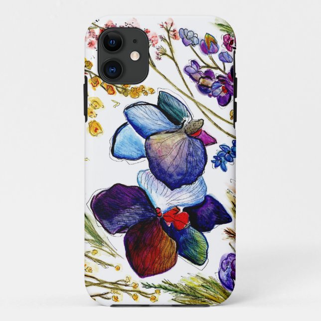 Wild Blue Orchid IPhone case (Back)