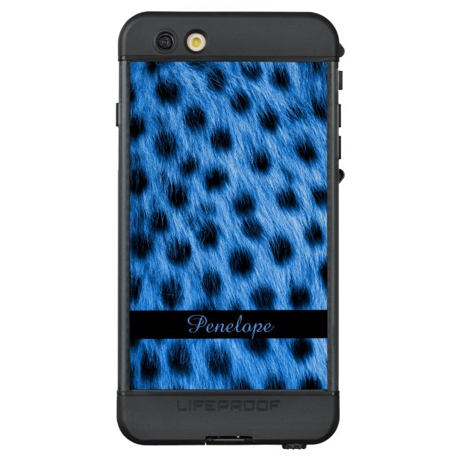 Wild Blue Spotted Cheetah Fur Look Add Your Name