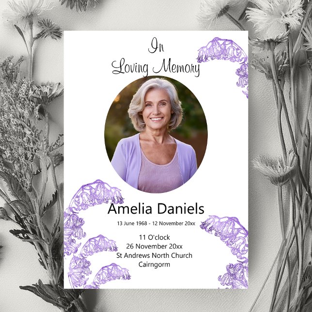 Wild Bluebell In loving Memory Funeral Card (Creator Uploaded)