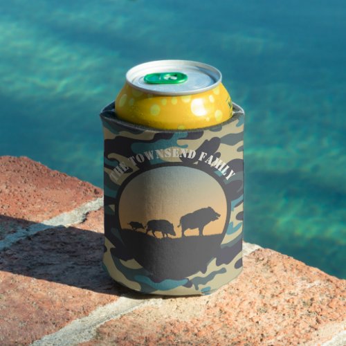 Wild Boar and Camo Can Cooler