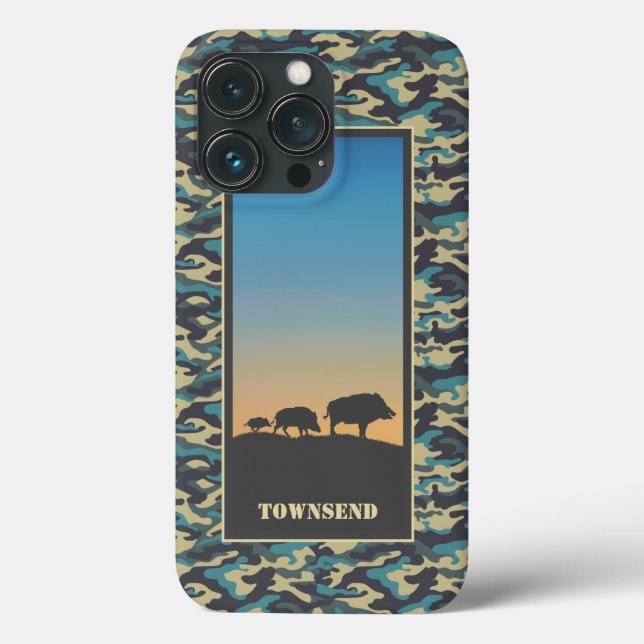 Wild Boar and Camo Case-Mate iPhone Case (Back)