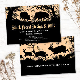 Wild Boar and Deer: German Silhouette / Paper Cut Business Card