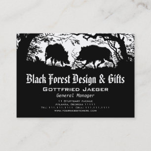 Wild Boar and Deer: German Silhouette / Paper Cut Business Card