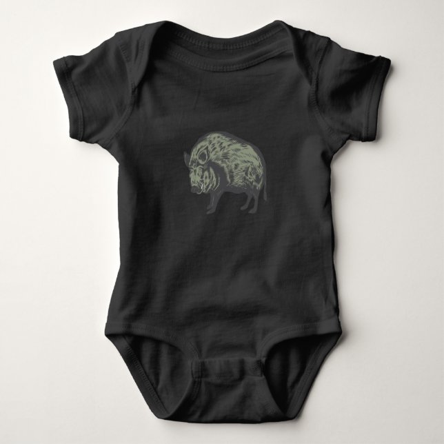 Wild boar baby bodysuit (Front)