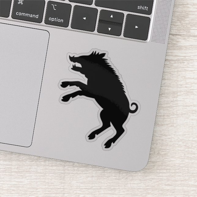 Wild Boar Black and White Silhouette Sticker (Detail)