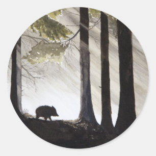 Wild Boar Classic Round Sticker