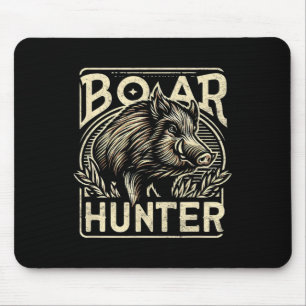 Wild Boar Cool Retro Hog Hunting Mens Vintage Mouse Pad