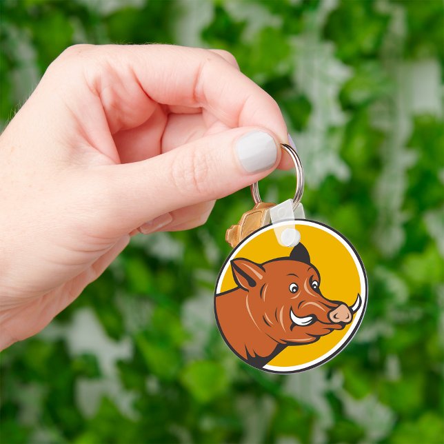 Wild Boar Head Keychain (Creator Uploaded)