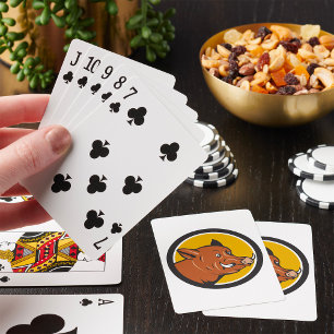 Wild Boar Head Poker Cards