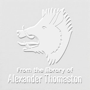 Wild Boar Head Silhouette “From the Library of” Embosser