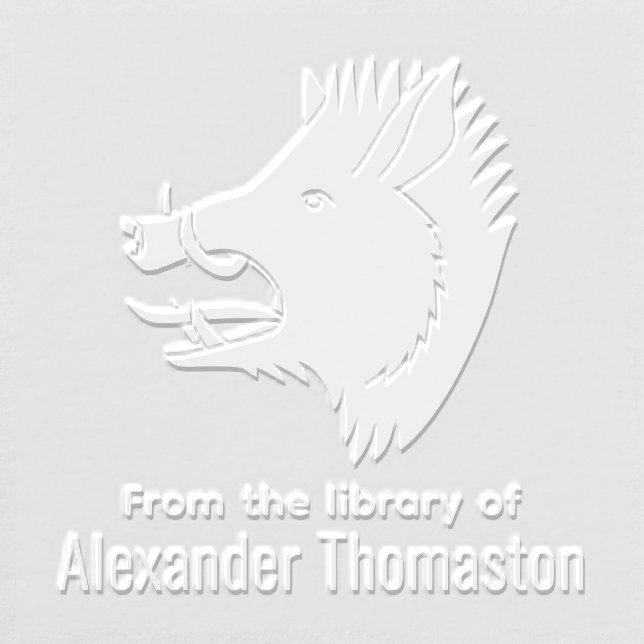 Wild Boar Head Silhouette “From the Library of” Embosser (Design)