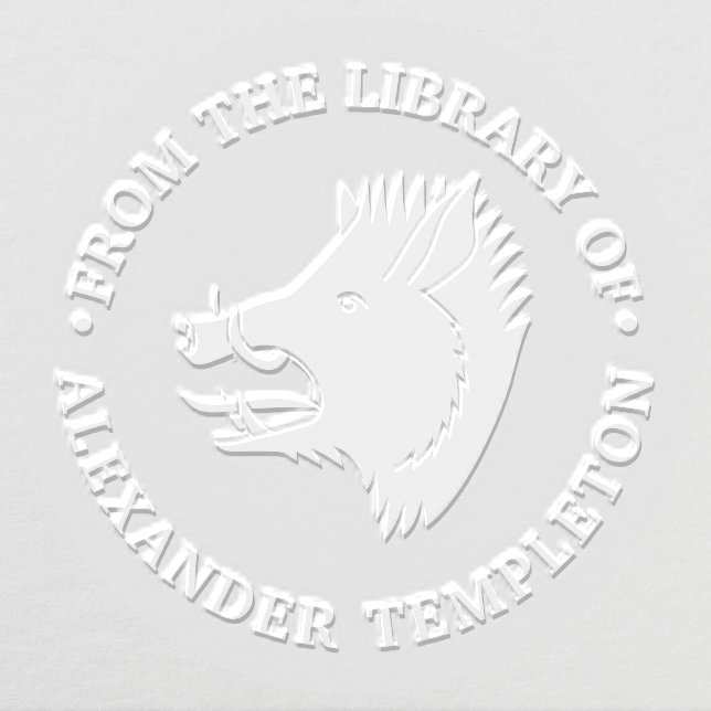 Wild Boar Head Silhouette Round From the Library Embosser (Design)