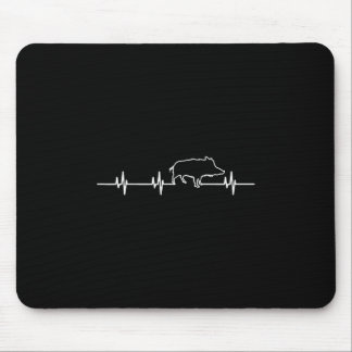 Wild Boar Heartbeat Ekg Hog Hunter Hunt Hunting Mouse Pad