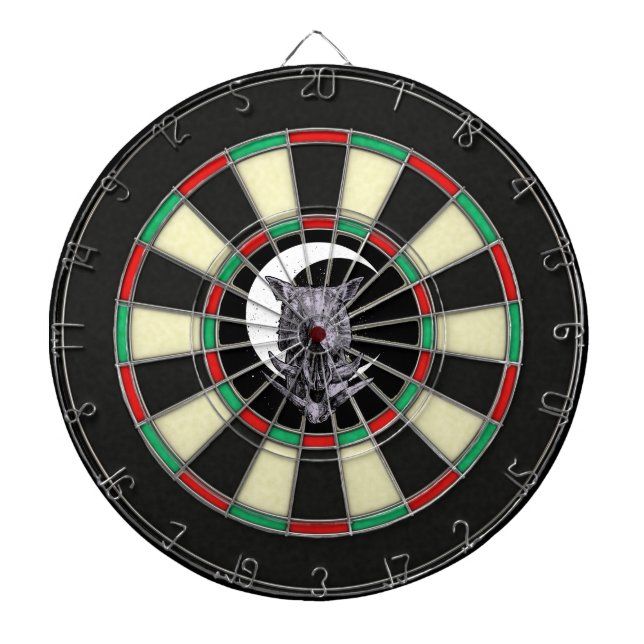 Wild Boar Hog Hunter Tusks Cutters Sports Dart Board (Front)
