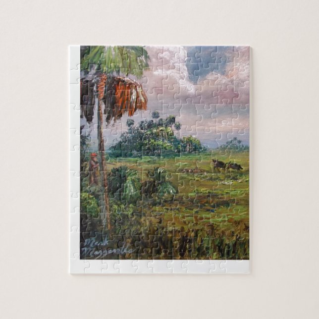 Wild Boar Hunting Jigsaw Puzzle (Vertical)