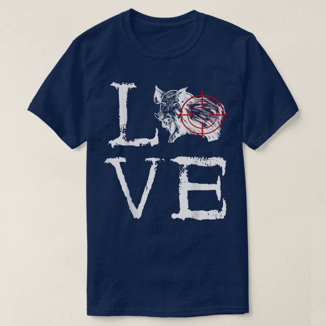 Wild Boar Hunting Love Creepy Wild Hog Hunter Wild T-Shirt (Design Front)