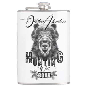 Wild boar hunting, outdoor adventure coffee mug flask