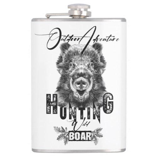 Wild boar hunting outdoor adventure coffee mug flask