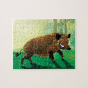 Wild Boar Illustration Jigsaw Puzzle