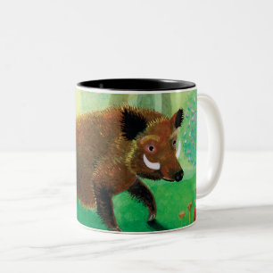 Wild Boar Illustration Two-Tone Coffee Mug