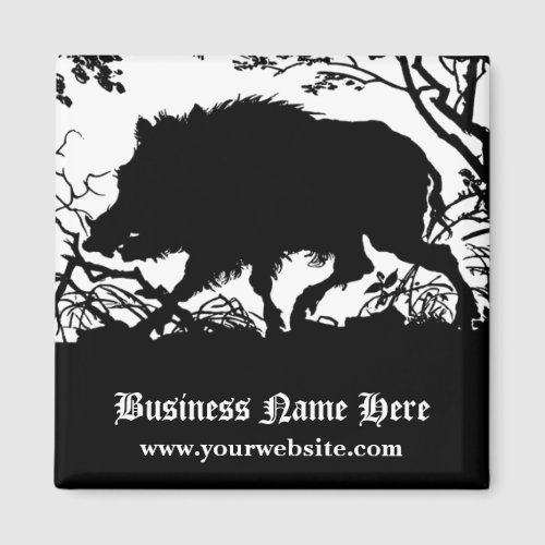 Wild Boar in a Forest _ Antique German Silhouette Magnet