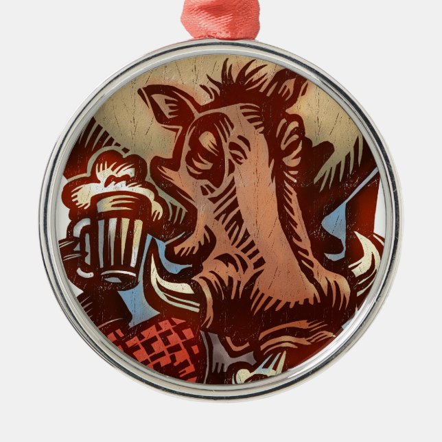 Wild Boar Metal Ornament (Front)