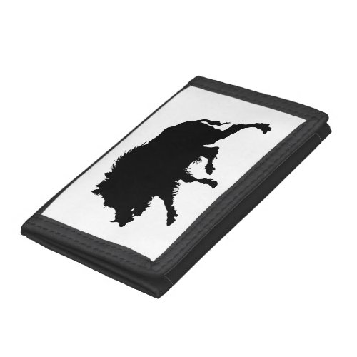 Wild Boar or Wild Pig Elegant Silhouette Tri_fold Wallet