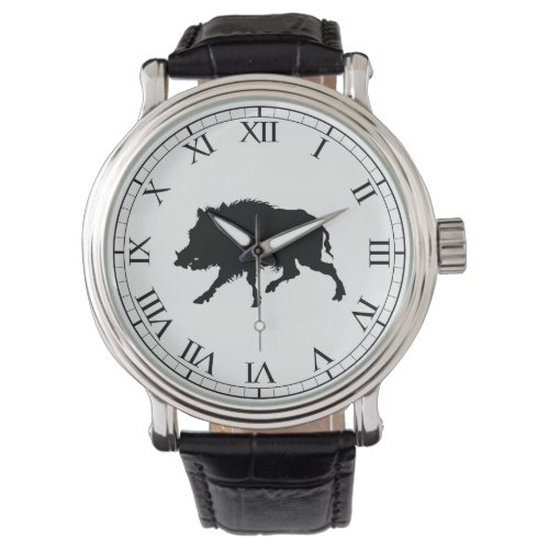 Wild Boar or Wild Pig Elegant Silhouette Watch