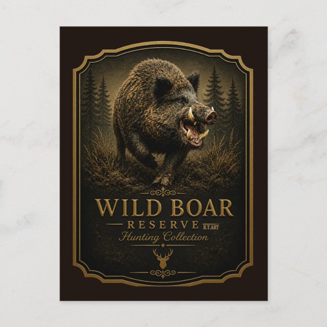 Wild Boar Postcard (Front)