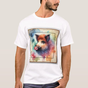 Wild Boar Serenity 041124AREF142 - Watercolor T-Shirt
