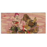 goddess buddhist fortune trike 弁天 トライク wild boar イノシシ smoke 煙 pink ピンク 紫 purple kimono 着物 bikini ビキニ ブーツ 和風 イラスト pop ポップ