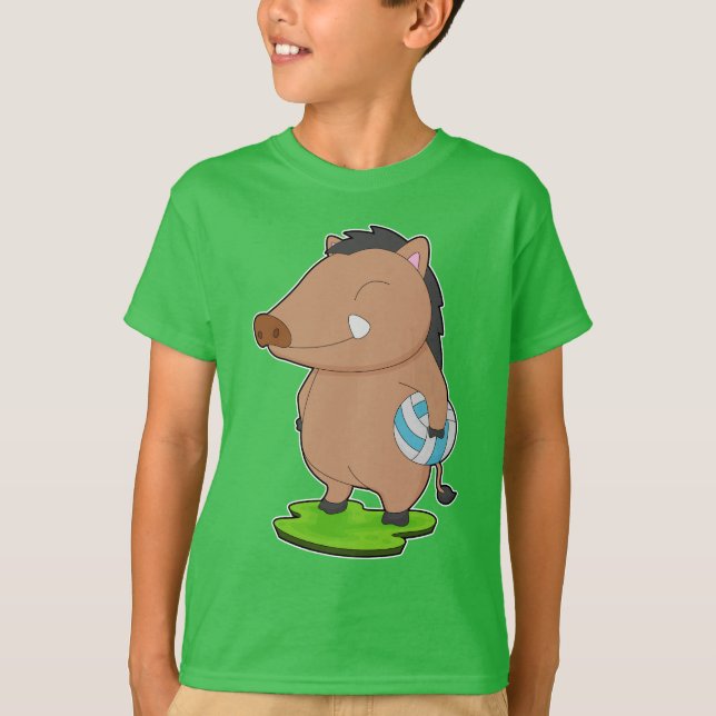 Wild boar Volleyball player Volleyball T-Shirt (Front)